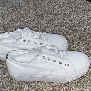 White Steve Madden Platform Sneakers